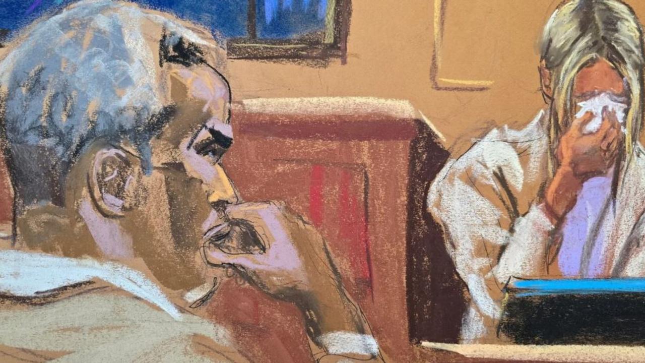 ”Mia: could not be identified and even in court sketches she was hidden. Picture: Reuters.