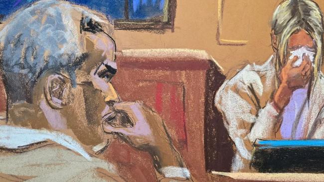 ”Mia: could not be identified and even in court sketches she was hidden. Picture: Reuters.