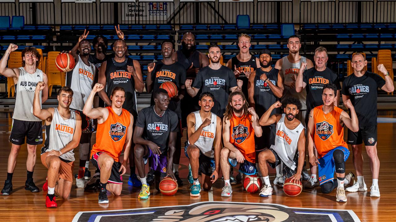 The Darwin Salties ahead of their first ever NBL1 North home semi-final. Picture: Pema Tamang Pakhrin