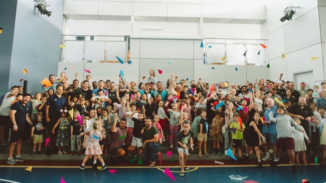 Last year the dad's group enjoyed a Paper Planes and Pizza Party! Image: Supplied