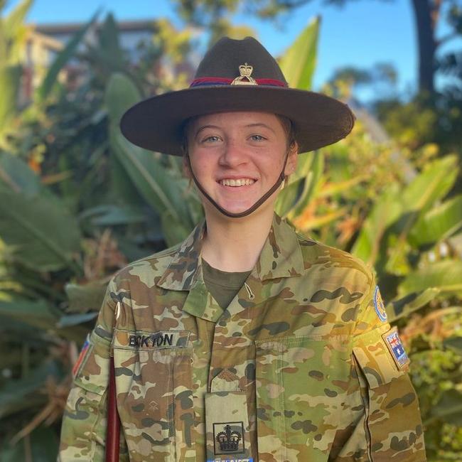 Sophie Buckton – Cadet Company Sergeant Major at Pittwater House, Collaroy, in 2023. Picture: Supplied