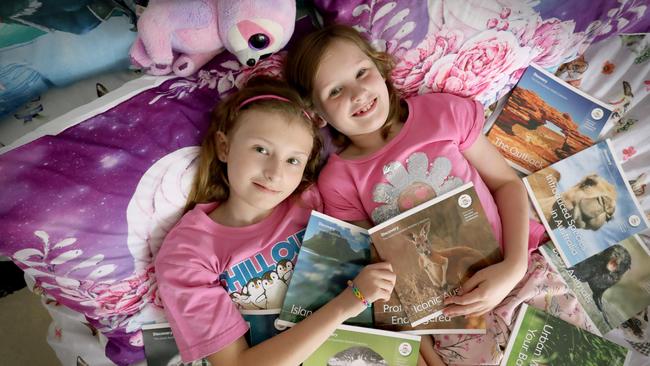 Sofia, 9, and Alicia, 7, Sandor. Picture: Jamie Hanson