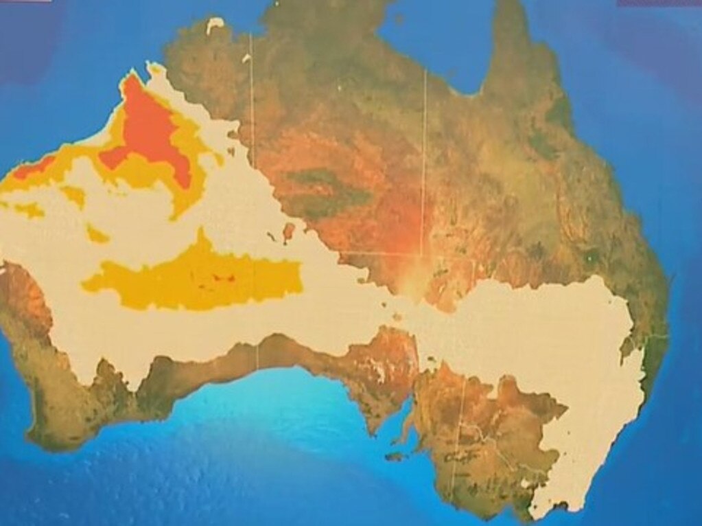 Potentially record breaking heatwave conditions are on the cards. Picture: Sky News Weather.