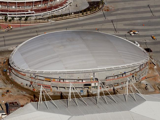 RIO DE JANEIRO, BRAZIL - FEBRUARY 02: Construction continues at the Rio Olympic Velodrome at the Olympic Park for the Rio 2016 Olympic Games in the Barra da Tijuca neighborhood with six months to go to the Rio 2016 Olympic Games on February 2, 2016 in Rio de Janeiro, Brazil. (Photo by Matthew Stockman/Getty Images)