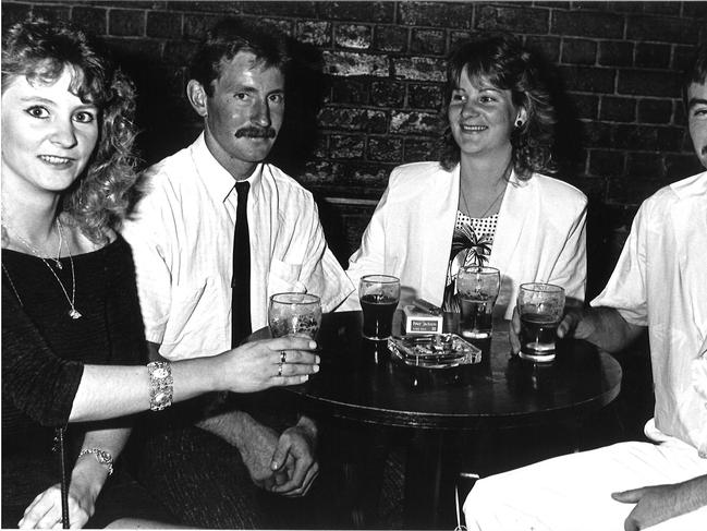 NYE 1989 at the Geelong Hote.l From left Diane young, Carol Brown, Doug Suares and Stephen Young. Picture: Mike Dugdale