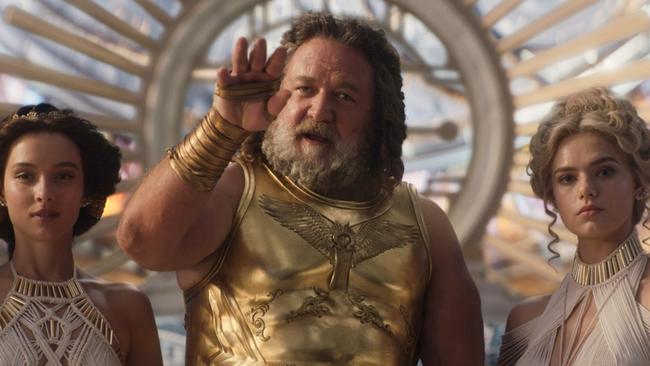 Russell Crowe as Zeus in the film, which is now showing in cinemas. 