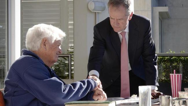 Bill Shorten's last photograph with Bob Hawke. Picture: Supplied.