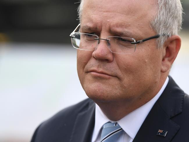 Prime Minister Scott Morrison speaks to the media during a infrastructure press conference at Macquarie Park in Sydney, Monday, June 29, 2020. (AAP Image/Joel Carrett) NO ARCHIVING