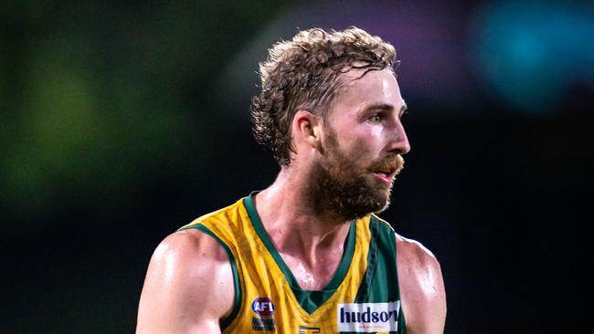 Dylan Landt playing for St Mary's in the 2024-25 NTFL season. Picture: Patch Clapp / AFLNT Media