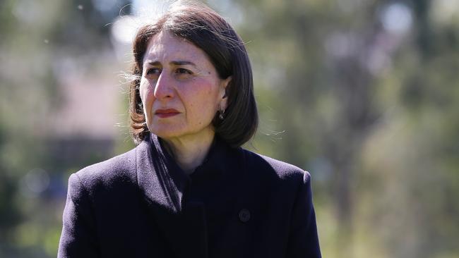 Premier Gladys Berejiklian says NSW is not out of the woods yet. Picture: Gaye Gerard