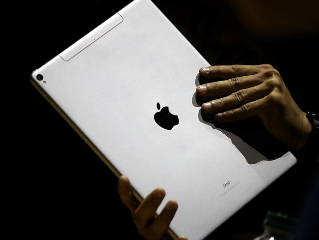 SAN JOSE, CA - JUNE 05: The new iPad Pro is displayed during the 2017 Apple Worldwide Developer Conference (WWDC) at the San Jose Convention Center on June 5, 2017 in San Jose, California. Apple CEO Tim Cook kicked off the five-day WWDC with announcements of a a new operating system, a new iPad Pro and a the HomePod, a music speaker and home assistant. WWDC runs through June 9.   Justin Sullivan/Getty Images/AFP == FOR NEWSPAPERS, INTERNET, TELCOS & TELEVISION USE ONLY ==