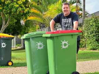 MYSTERIOUS: Sippy Downs resident Matt Druce is baffled by the disappearance and reappearance of his wheelie bins. Picture: John McCutcheon