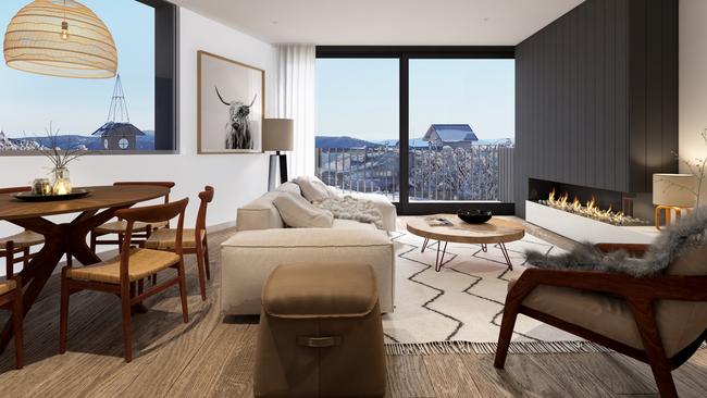 An interior of an apartment at Kooroora, in Village Square, Mount Buller.