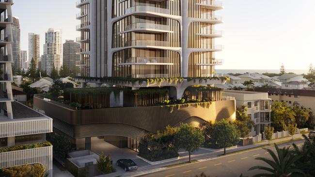 Artist impression of Peerless, a $255m, 36-storey tower proposed for Mermaid Beach by Sunland founder Soheil Abedian, his first project outside of his company. Picture: Supplied.