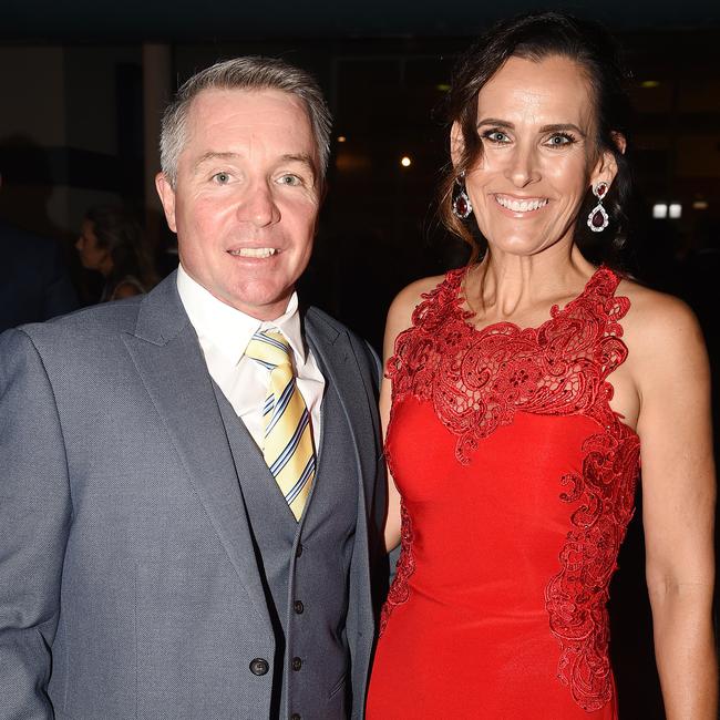 Paul Green with his wife Amanda at the Cowboys awards night in 2017.