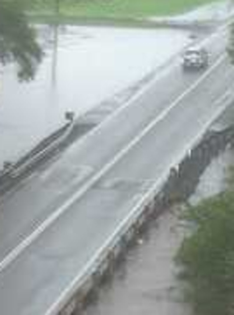 The Bruce Hwy over the Seymour River – a notorious flood spot. This picture was taken at 8.45am on December 17.