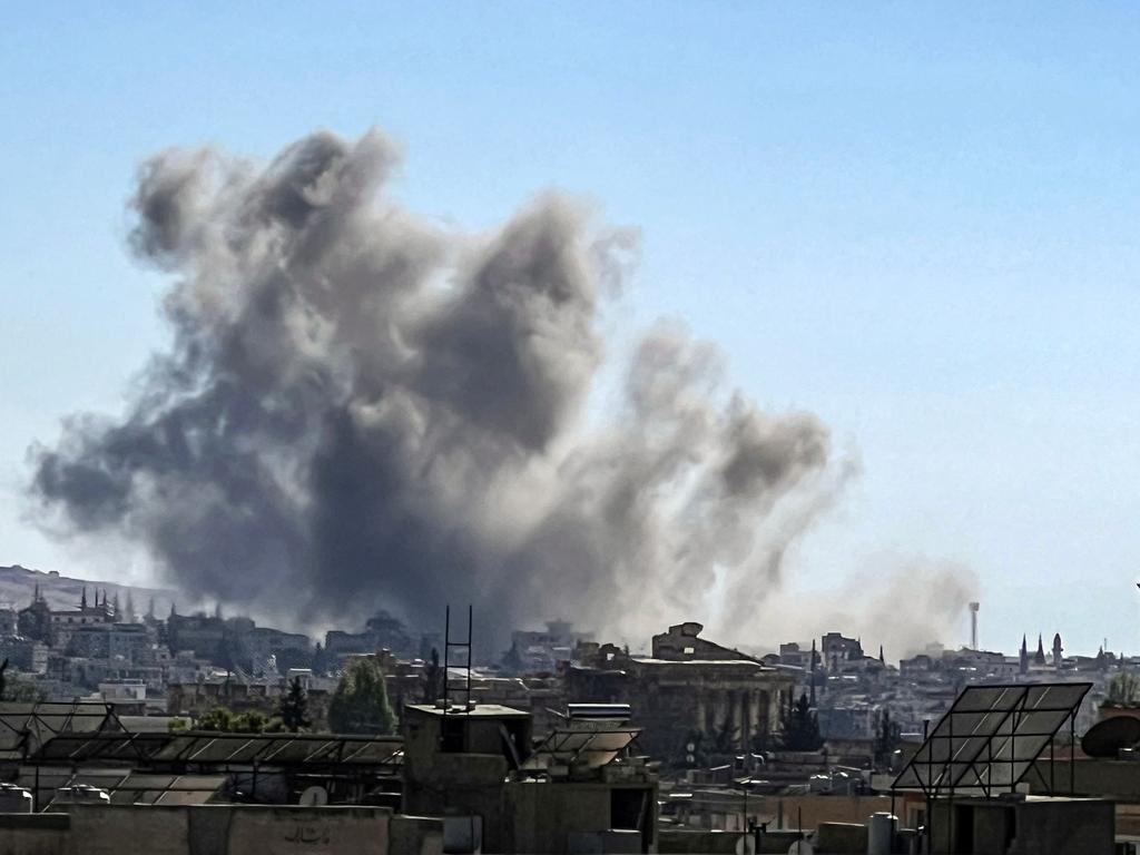 Smoke billows from the site of an Israeli airstrike that targeted Lebanon's eastern city of Baalbeck. Picture: AFP