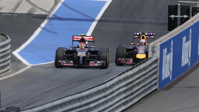 There were questions asked over whether Kvyat was unsafely released into Ricciardo’s path.