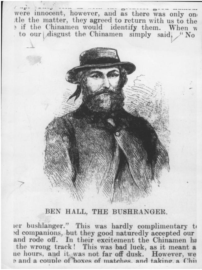 An illustration of bushranger Ben Hall.