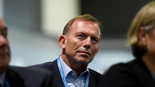 Former prime minister Tony Abbott watches on as Prime Minister Malcolm Turnbull delivers his address, which Abbott described as “a fine speech”. (Pic: Dan Himbrechts/AAP)                        <a capiid="4bdfebff772b3311c2f5cc26f3f72fea" class="capi-video">Every party member must have a say: Turnbull</a>