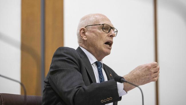 Former Army general Senator Jim Molan on the attack in Senate Estimates. Picture: NCA NewsWire / Gary Ramage