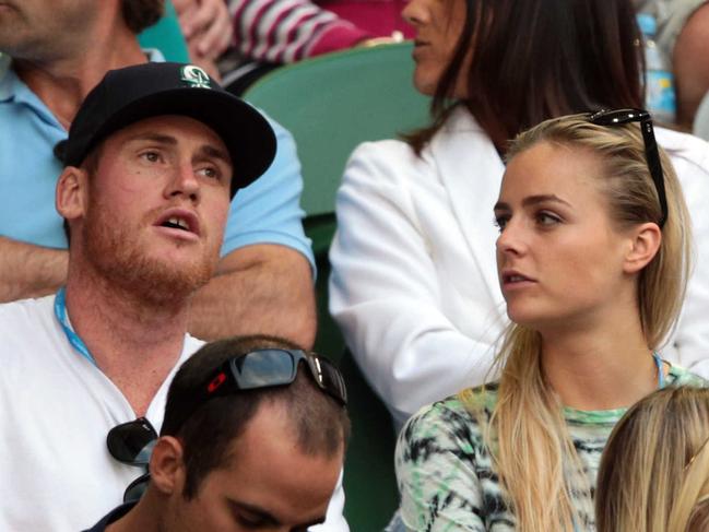 Australian Open 2014  Dellacqua V Bouchard  Jarryd Roughhead and girlfriend Sarah Dunn