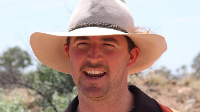 Minister for Planning, Lands, and Environment Josh Burgoyne outside of Alice Springs announcing the âdob in a dumperâ campaign on Friday, November 22, 2024. Picture: Gera Kazakov