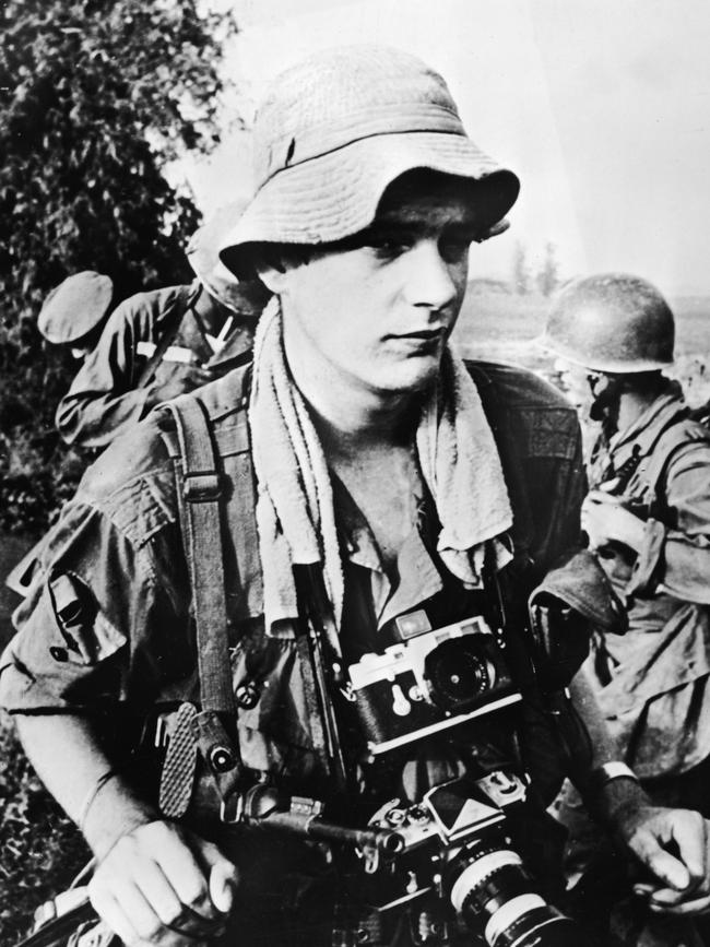 Tim Page during the Vietnam War in 1966. Picture: Getty Images