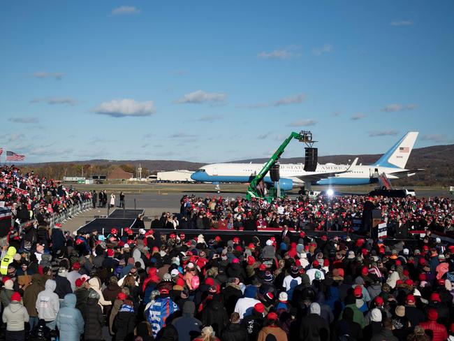 Donald Trump speaks at a rally in Avoca, Pennsylvania. Picture: AFP.