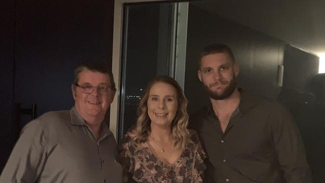 Andy Smith with his daughter Michelle and her husband Oden Hickey. Picture: supplied