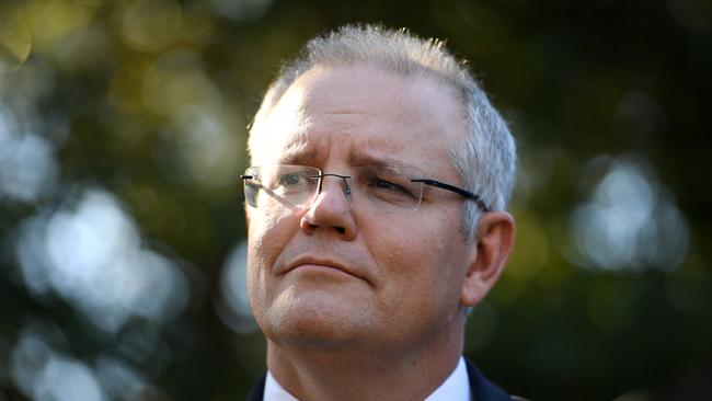 Prime Minister Scott Morrison takes questions from media after attending the batyr youth mental health workshop at Burwood Girls High School in Sydney, Tuesday, June 11, 2019. (AAP Image/Dan Himbrechts) NO ARCHIVING