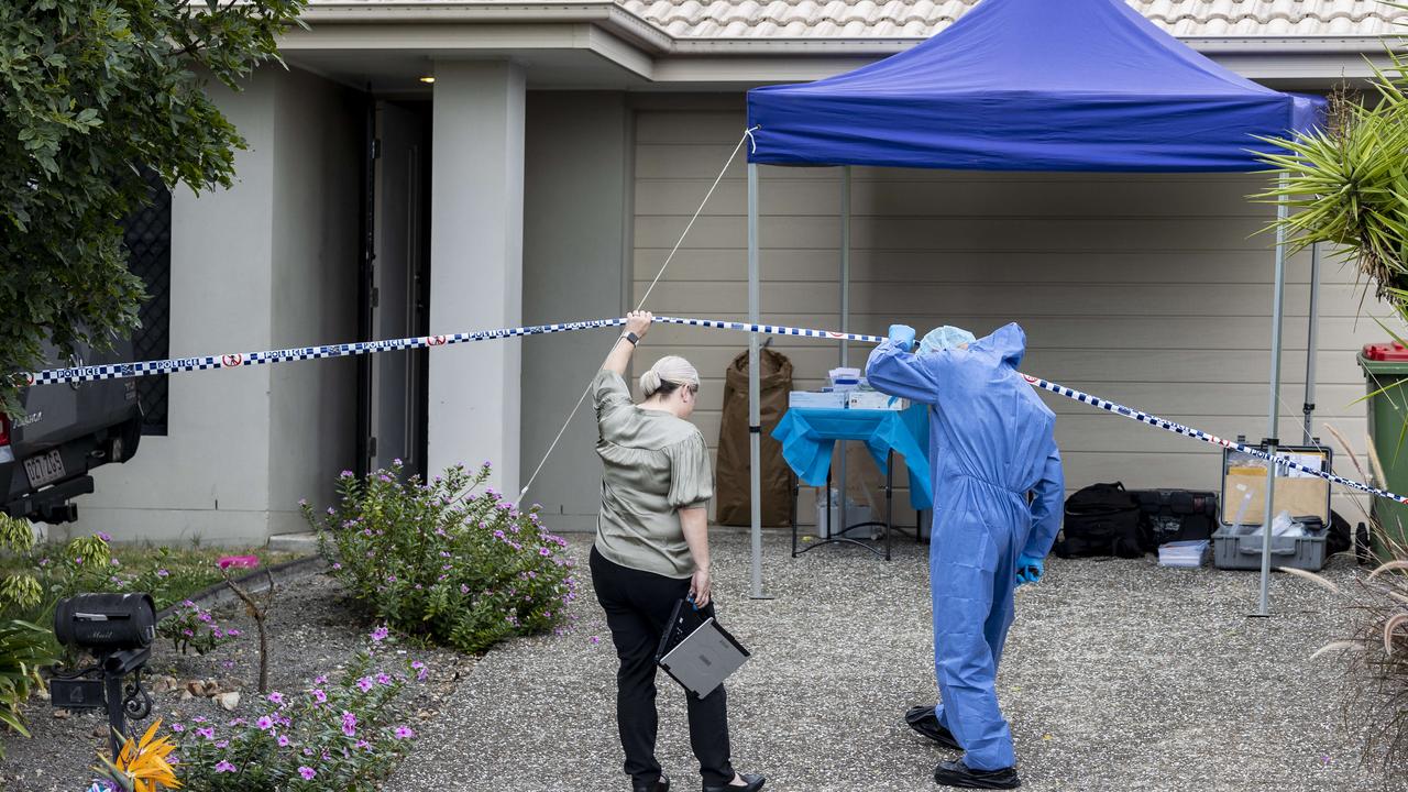 Forensic officers at the property in search for clues as to how Krystle passed away.