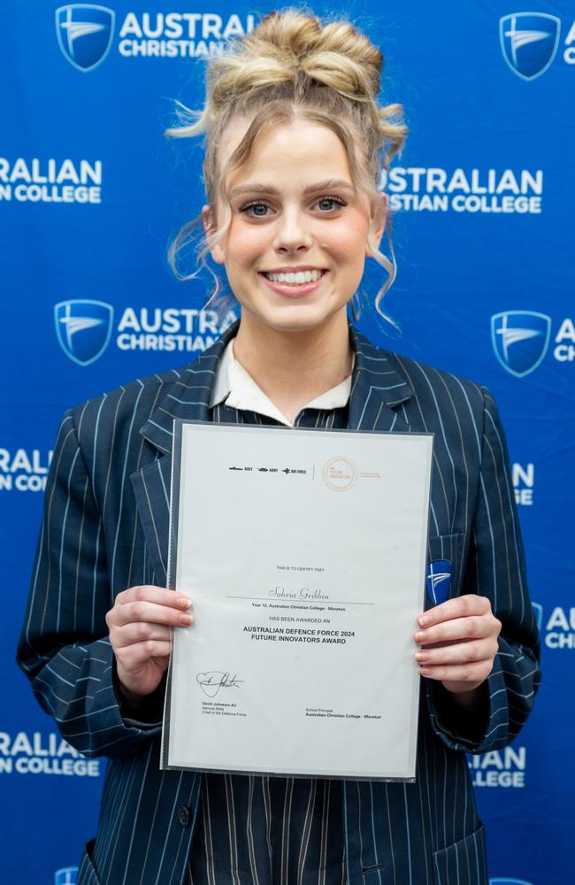 Sahria Gribbin, Dux of Australian Christian College, Moreton 2024. Picture: Contributed