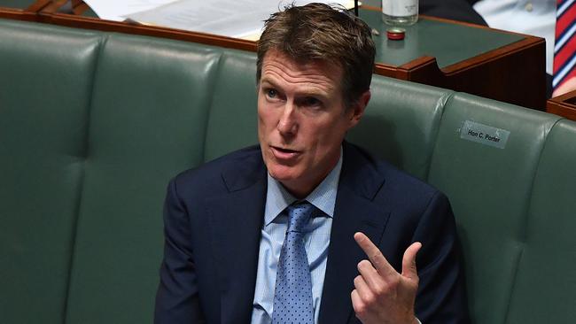 Christian Porter reacts to Minister Defence Peter Dutton during Question Time in the House of Representatives on May 13. Picture: Sam Mooy/Getty Images