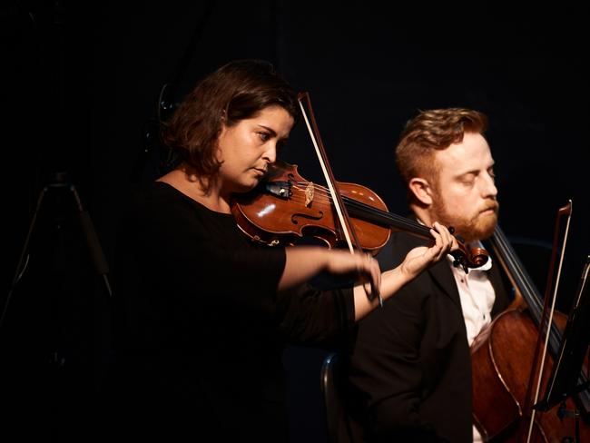 Syzygy Ensemble and the Invenio Singers in concert at the Athenaeum Theatre, for Melbourne Digital Concert Hall. Picture: Ashley Ludkin