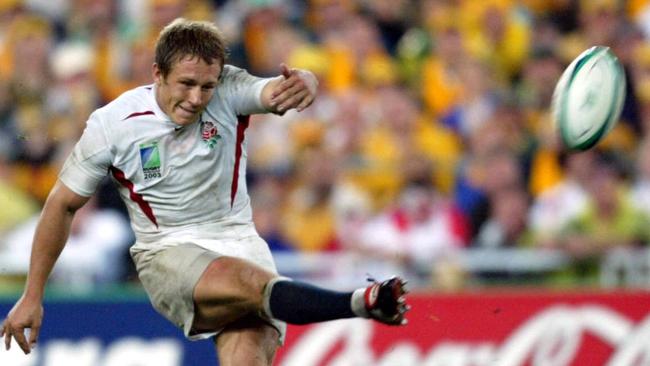 Jonny Wilkinson slots the drop goal to win the World Cup in 2003. Picture: Gregg Porteous