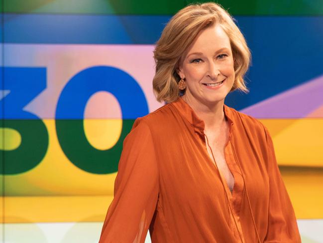 Leigh Sales pictured in the 7:30 Report Studio and foyer of the ABC office in Ultimo Sydney.  Picture Renee Nowytarger / The Australian