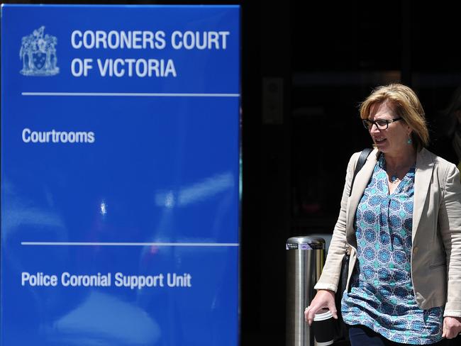 Ms Batty leaves the Coroners Court in October 2014 after hearing evidence during the inquest into the death of her son Luke.