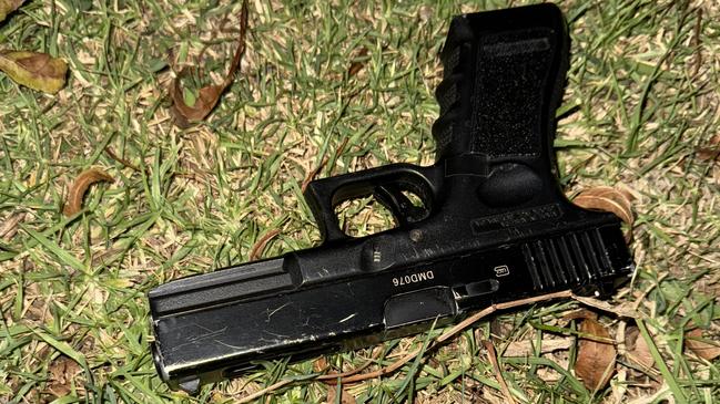 A handgun found on the front lawn of a Herne Hill home on Sunday, June 1.
