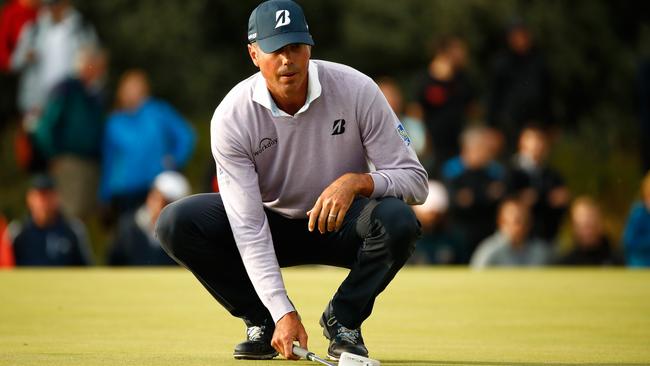 Matt Kuchar lines up a putt during the Open Championship at Royal Birkdale.