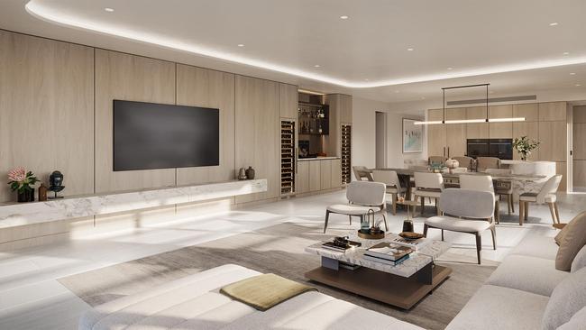 Artist impressions of the interior of the penthouse-sized residences.