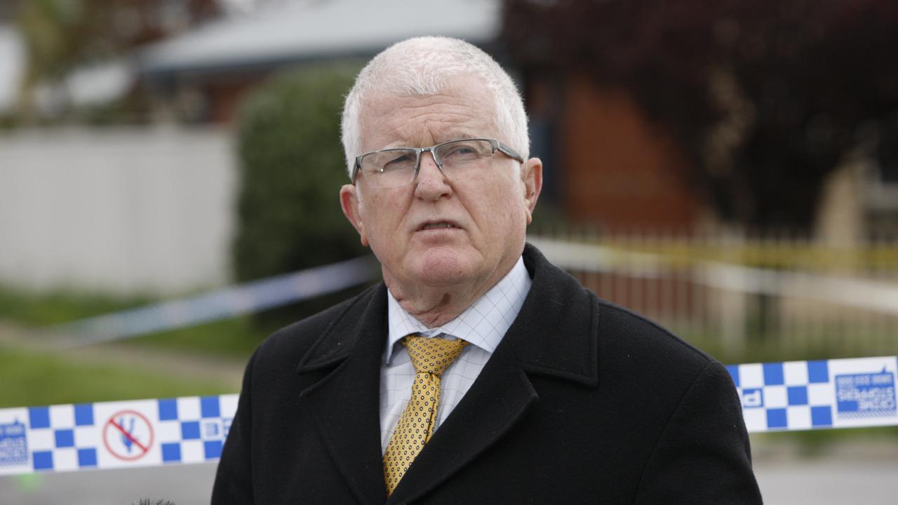 Major Crime Investigation Branch officer in charge Detective Superintendent Des Bray at the scene on Wednesday. Picture: Brett Hartwig