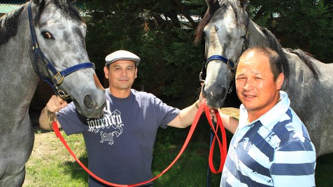 Trainers Jim (left) and Greg Lee will be hoping to snare a winner with Last Card Joe in the last at Wyong on Sunday.