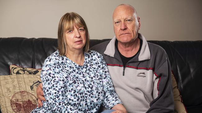 Michael Butler and Melinda Manley at their Altona home in Melbourne, Victoria. Picture: NCA NewsWire / Daniel Pockett