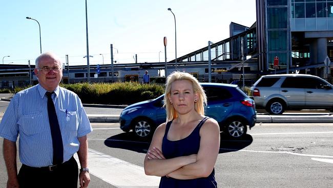 Carol Murphy and Allan Green at the Schofields train station. Pictures: Peter Kelly