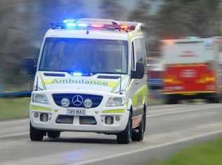 AN ELDERLY man was taken to Gympie Hospital this evening after a lit cigarette ignited in his face. Picture: Tony Martin