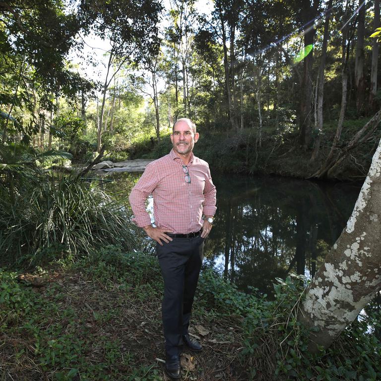 Derek Nicholson ,managing director from Jonic Properties, oversees the major renovation work at Mudgeeraba Holiday Village. After major clearing work they found a beautiful creek area that they never knew they had. Picture Glenn Hampson