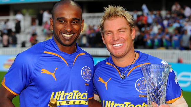 Dimitri Mascarenhas and Shane Warne were mates on and off the field. Picture: Joe Giddens - PA Images via Getty Images)