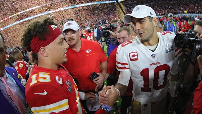 Jimmy Garoppolo (right) led the 49ers all the way to the Super Bowl. (Photo by Tom Pennington/Getty Images)