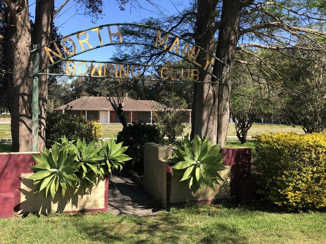 The entrance to the former North Manly Bowling Club this week. Picture: Jim O'Rourke